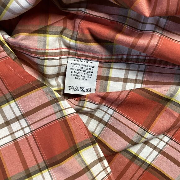 Pacific Flyer Plaid Button Up Shirt Long Sleeve Pockets Graphic Back - Picture 4 of 8